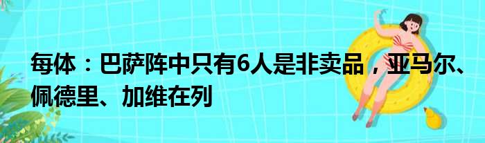 每体：巴萨阵中只有6人是非卖品，亚马尔、佩德里、加维在列