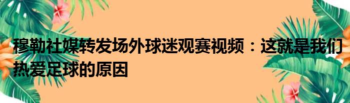 穆勒社媒转发场外球迷观赛视频：这就是我们热爱足球的原因