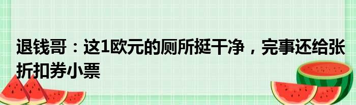 退钱哥：这1欧元的厕所挺干净，完事还给张折扣券小票