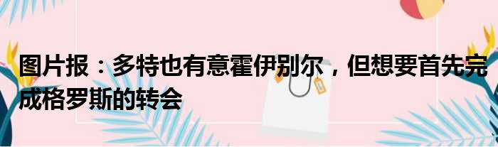 图片报：多特也有意霍伊别尔，但想要首先完成格罗斯的转会