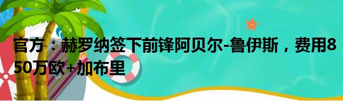 官方：赫罗纳签下前锋阿贝尔-鲁伊斯，费用850万欧+加布里