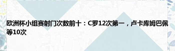 欧洲杯小组赛射门次数前十：C罗12次第一，卢卡库姆巴佩等10次