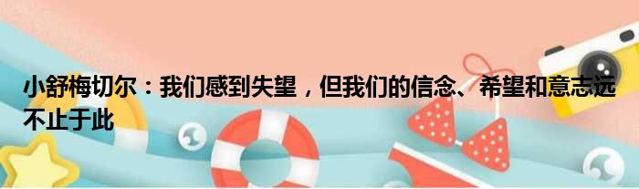 小舒梅切尔：我们感到失望，但我们的信念、希望和意志远不止于此