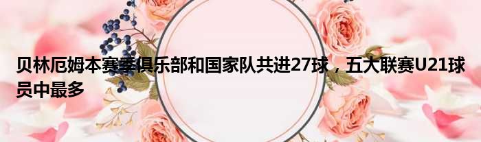 贝林厄姆本赛季俱乐部和国家队共进27球，五大联赛U21球员中最多