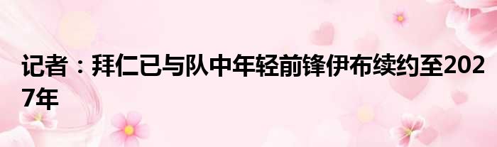 记者：拜仁已与队中年轻前锋伊布续约至2027年