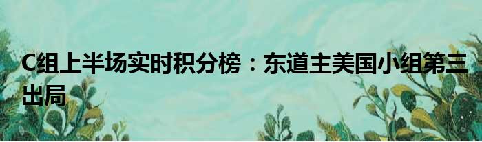 C组上半场实时积分榜：东道主美国小组第三出局