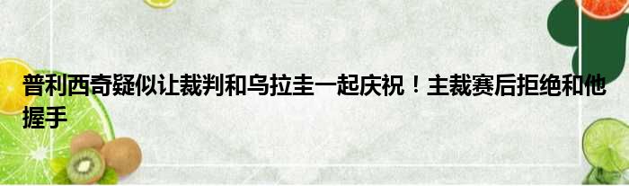 普利西奇疑似让裁判和乌拉圭一起庆祝！主裁赛后拒绝和他握手