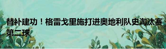 替补建功！格雷戈里施打进奥地利队史淘汰赛第二球