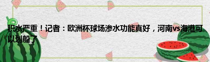 积水严重！记者：欧洲杯球场渗水功能真好，河南vs海港可以划船了