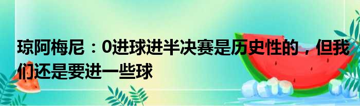 琼阿梅尼：0进球进半决赛是历史性的，但我们还是要进一些球