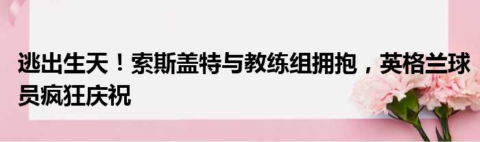 逃出生天！索斯盖特与教练组拥抱，英格兰球员疯狂庆祝