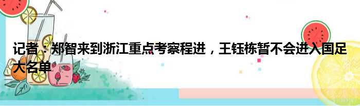 记者：郑智来到浙江重点考察程进，王钰栋暂不会进入国足大名单