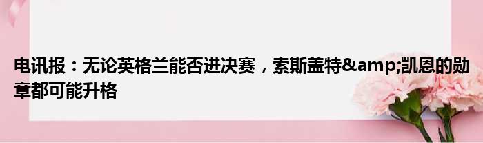 电讯报：无论英格兰能否进决赛，索斯盖特&凯恩的勋章都可能升格