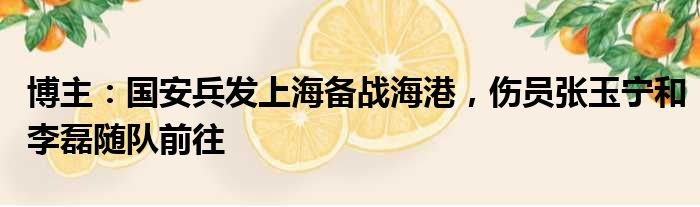 博主：国安兵发上海备战海港，伤员张玉宁和李磊随队前往