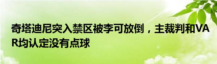 奇塔迪尼突入禁区被李可放倒，主裁判和VAR均认定没有点球