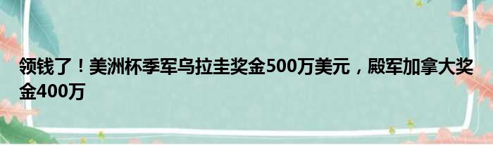 领钱了！美洲杯季军乌拉圭奖金500万美元，殿军加拿大奖金400万