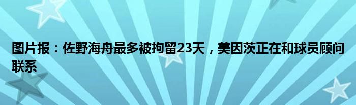 图片报：佐野海舟最多被拘留23天，美因茨正在和球员顾问联系