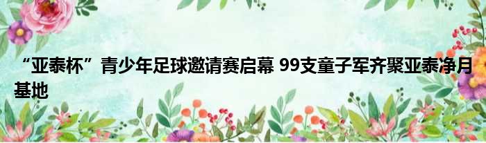 “亚泰杯”青少年足球邀请赛启幕 99支童子军齐聚亚泰净月基地