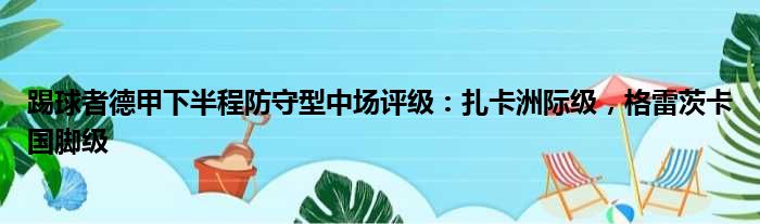 踢球者德甲下半程防守型中场评级：扎卡洲际级，格雷茨卡国脚级