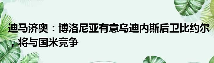 迪马济奥：博洛尼亚有意乌迪内斯后卫比约尔，将与国米竞争