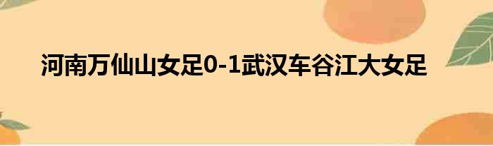 河南万仙山女足0-1武汉车谷江大女足