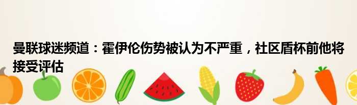 曼联球迷频道：霍伊伦伤势被认为不严重，社区盾杯前他将接受评估