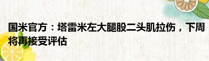 国米官方：塔雷米左大腿股二头肌拉伤，下周将再接受评估