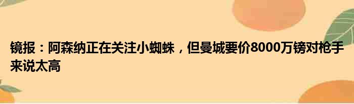 镜报：阿森纳正在关注小蜘蛛，但曼城要价8000万镑对枪手来说太高