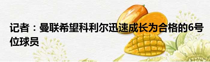 记者：曼联希望科利尔迅速成长为合格的6号位球员