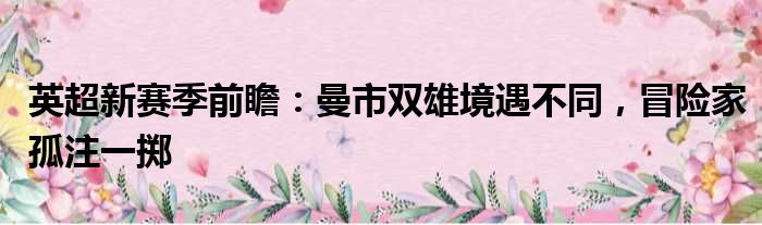 英超新赛季前瞻：曼市双雄境遇不同，冒险家孤注一掷