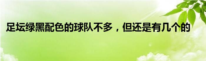 足坛绿黑配色的球队不多，但还是有几个的