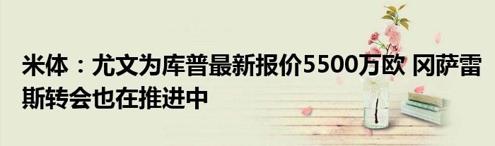 米体：尤文为库普最新报价5500万欧 冈萨雷斯转会也在推进中