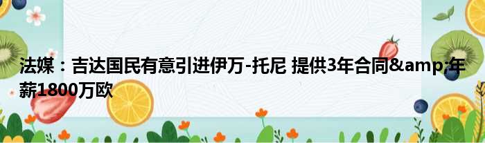 法媒：吉达国民有意引进伊万-托尼 提供3年合同&年薪1800万欧