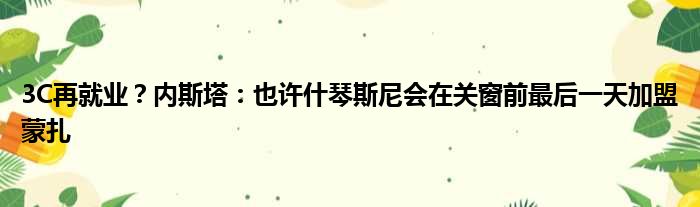 3C再就业？内斯塔：也许什琴斯尼会在关窗前最后一天加盟蒙扎