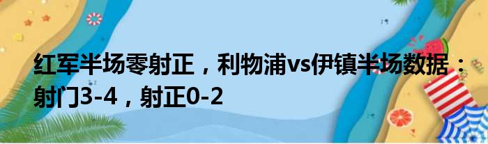 红军半场零射正，利物浦vs伊镇半场数据：射门3-4，射正0-2