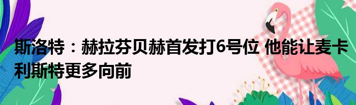 斯洛特：赫拉芬贝赫首发打6号位 他能让麦卡利斯特更多向前