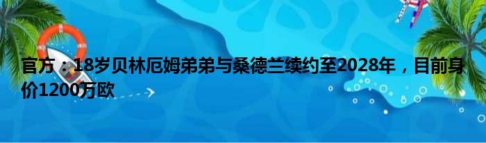 官方：18岁贝林厄姆弟弟与桑德兰续约至2028年，目前身价1200万欧