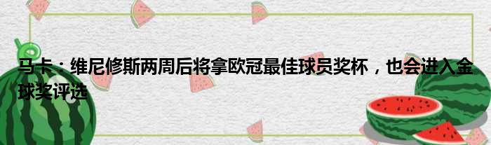 马卡：维尼修斯两周后将拿欧冠最佳球员奖杯，也会进入金球奖评选