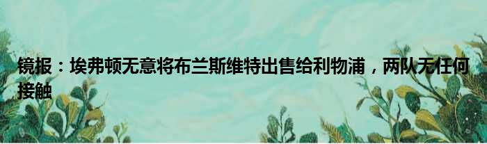 镜报：埃弗顿无意将布兰斯维特出售给利物浦，两队无任何接触