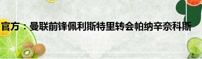 官方：曼联前锋佩利斯特里转会帕纳辛奈科斯