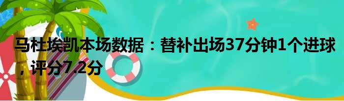 马杜埃凯本场数据：替补出场37分钟1个进球，评分7.2分