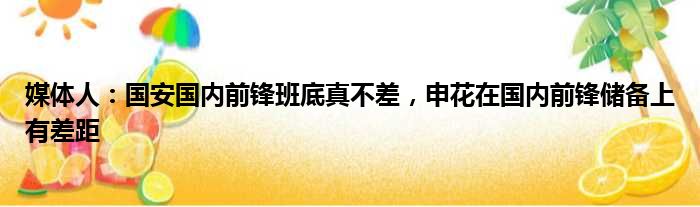 媒体人：国安国内前锋班底真不差，申花在国内前锋储备上有差距