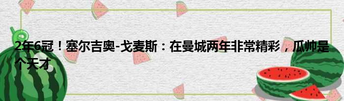 2年6冠！塞尔吉奥-戈麦斯：在曼城两年非常精彩，瓜帅是个天才