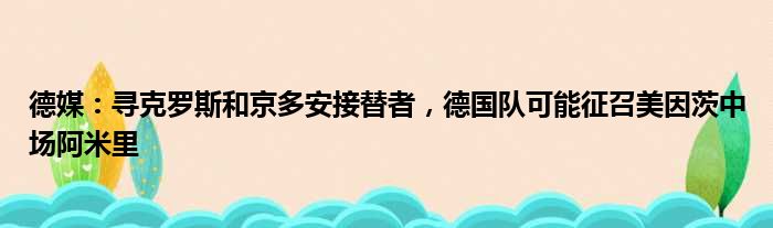 德媒：寻克罗斯和京多安接替者，德国队可能征召美因茨中场阿米里