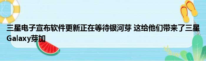 三星电子宣布软件更新正在等待银河芽 这给他们带来了三星Galaxy芽加