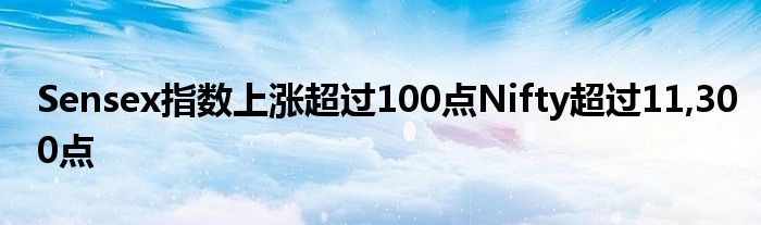 Sensex指数上涨超过100点Nifty超过11,300点