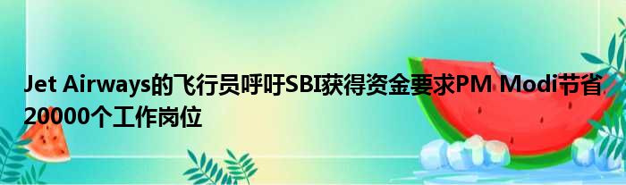 Jet Airways的飞行员呼吁SBI获得资金要求PM Modi节省20000个工作岗位