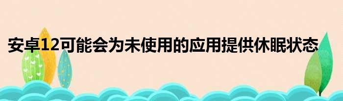 安卓12可能会为未使用的应用提供休眠状态