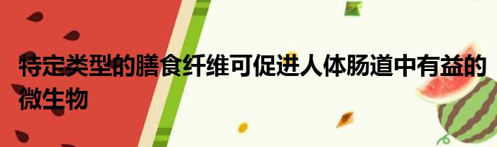 特定类型的膳食纤维可促进人体肠道中有益的微生物