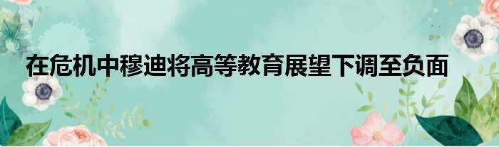 在危机中穆迪将高等教育展望下调至负面